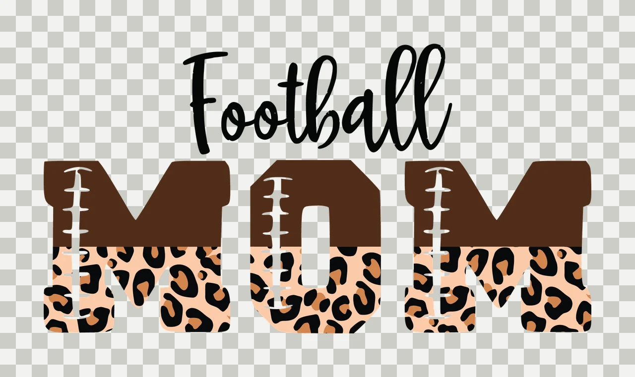 Football Mom Leopard Print Lettering typography decorating with transparency and detail preview thumbnail