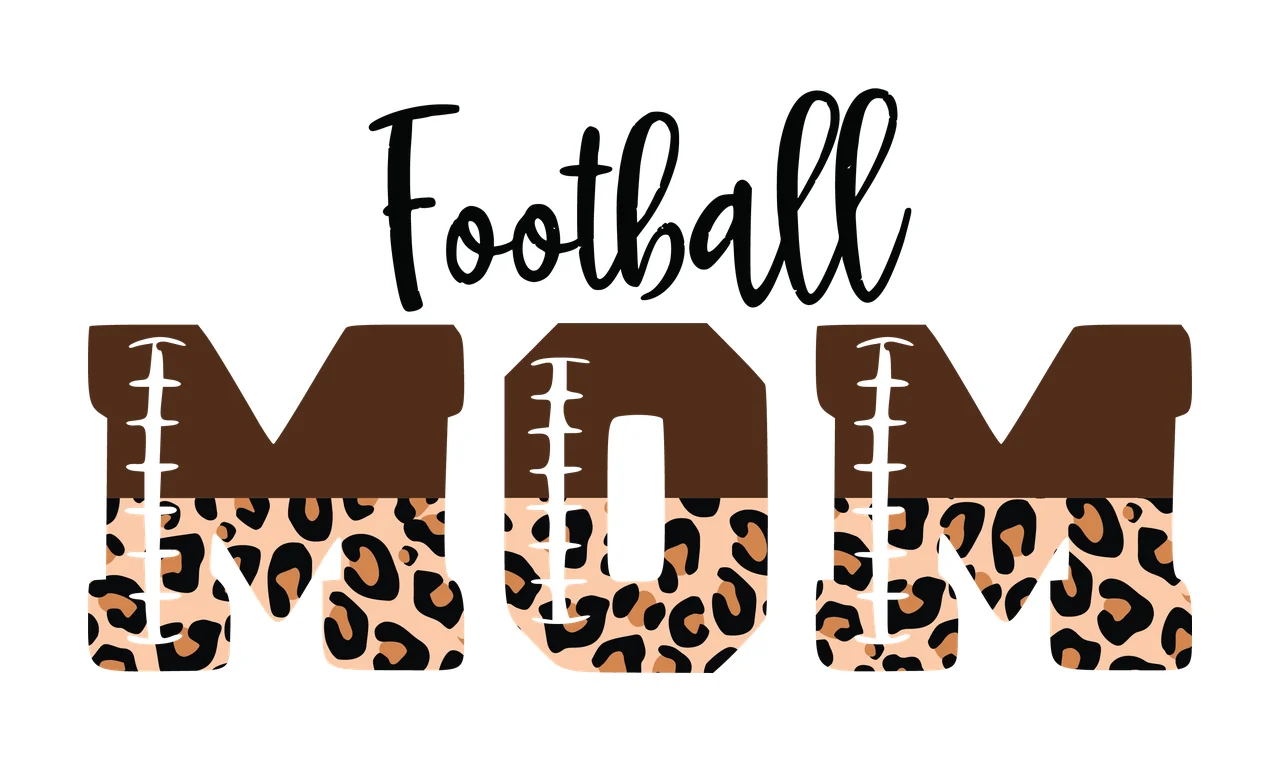 Football Mom Leopard Print Lettering typography decorating with