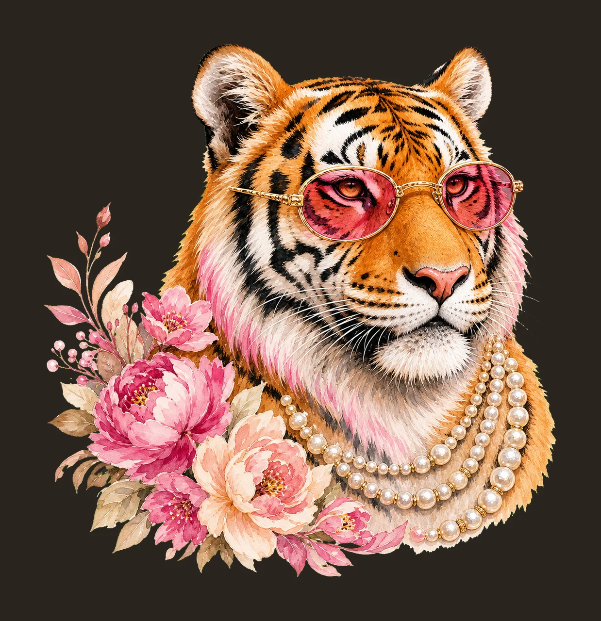 Glam Tiger Preppy Tiger Bling Design Everyday Variation A contrast preview thumbnail