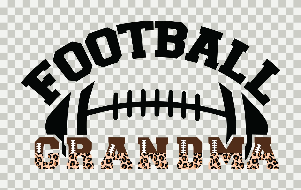 Football Grandma With Oval Ball sporty black white typography transparency and detail preview thumbnail