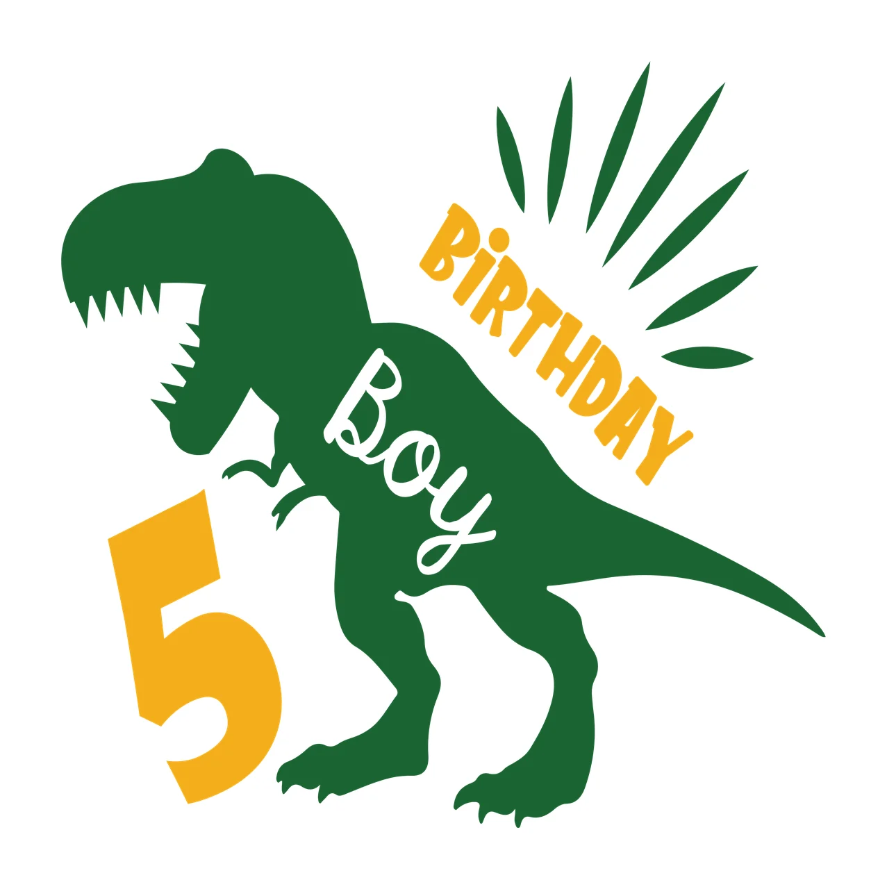 Birthday Dinosaur Graphic standing number sunburst Variation