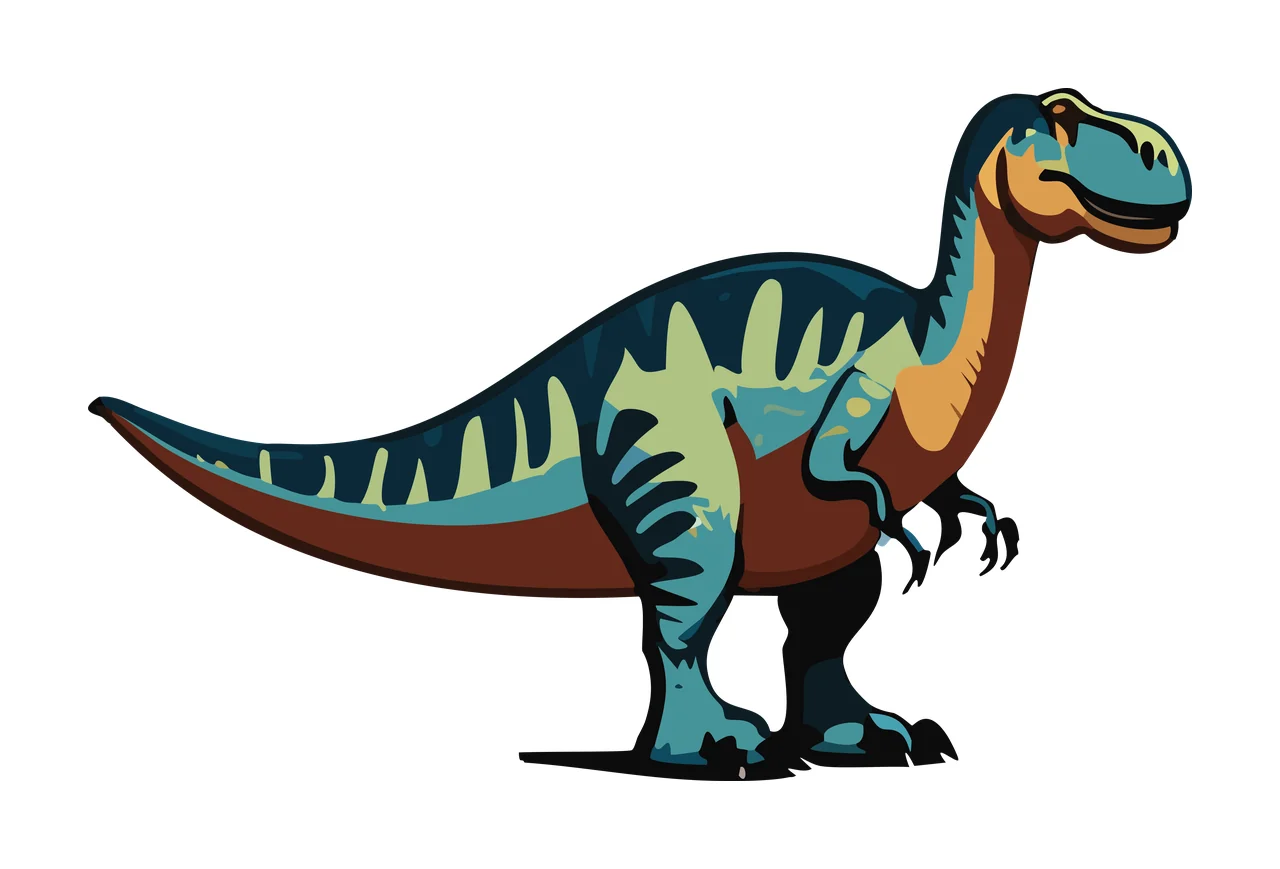 Dinosaur Standing Black Silhouette tail limbs white reptile