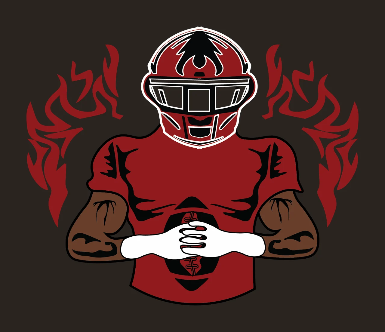 Helmeted Figure With Flames helmet black white plain Variation contrast preview thumbnail