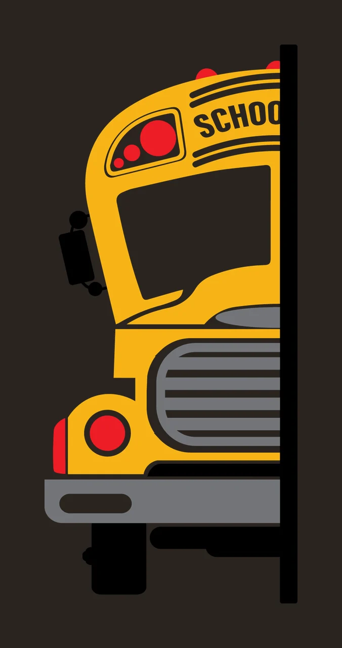 School Bus With Grille And Headlights In Black contrast preview thumbnail