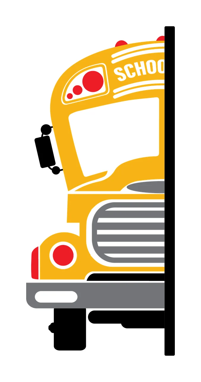 School Bus With Grille And Headlights In Black