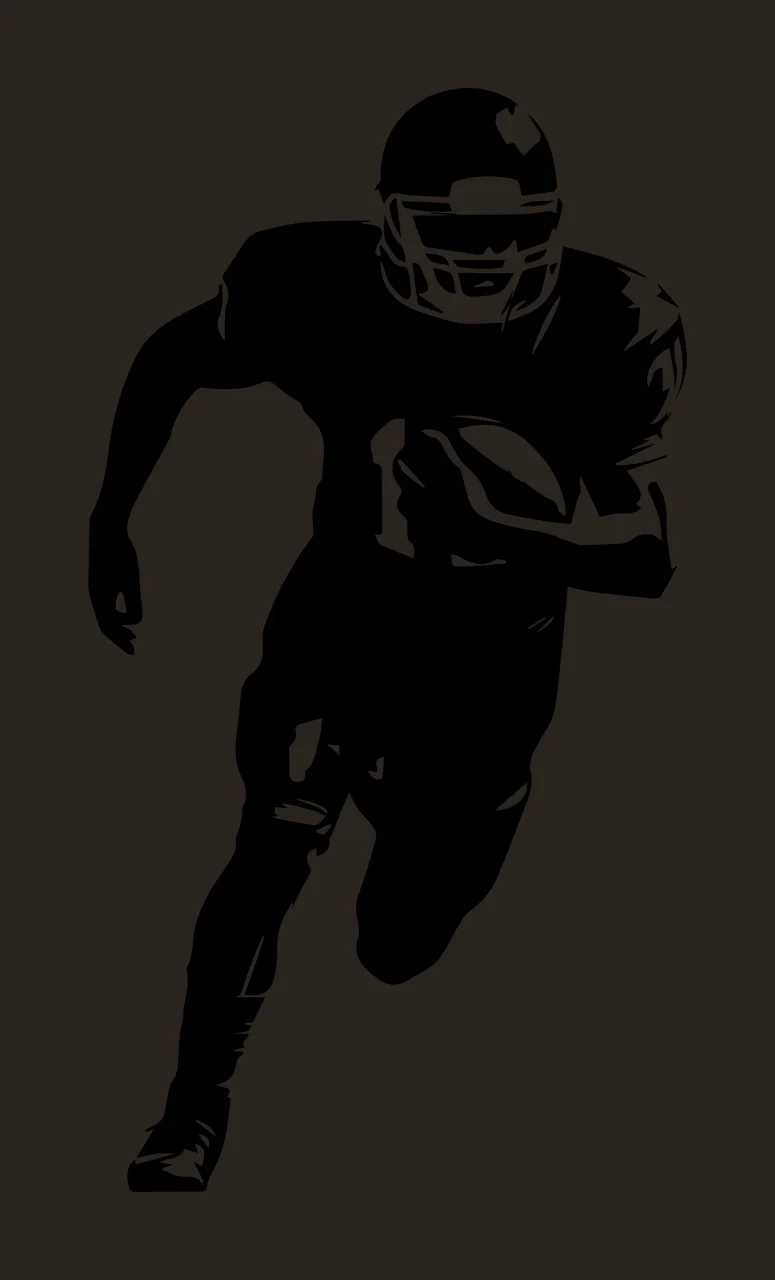Football Player American Running With Ball helmet jersey silhouette contrast preview thumbnail