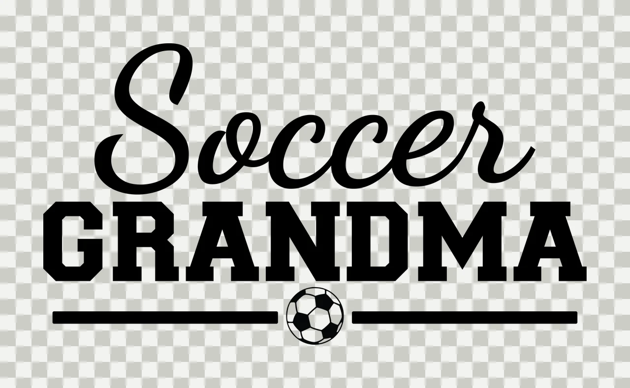 Soccer Grandma Text Graphic With A Small Ball displaying horizontal transparency and detail preview thumbnail