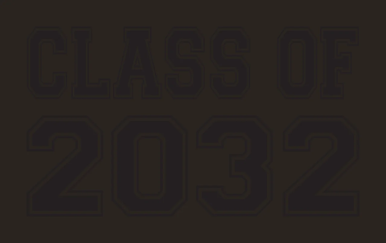 CLASS OF 2032 Typography Design with black text with white outline, uppercase letters and numbers 2 0 3 2 contrast preview thumbnail