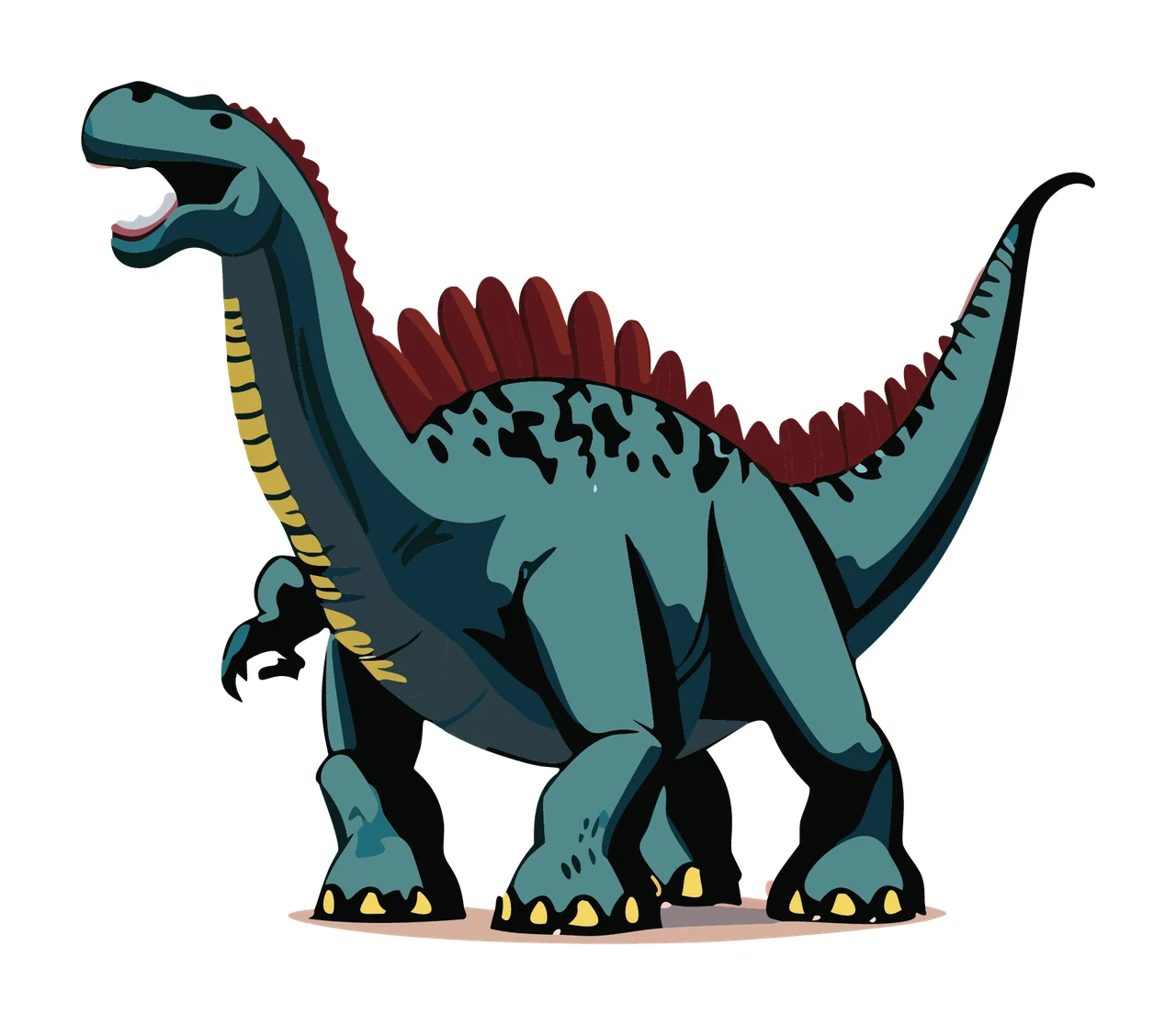 Dinosaur Black Silhouette Of A Standing white reptile animal