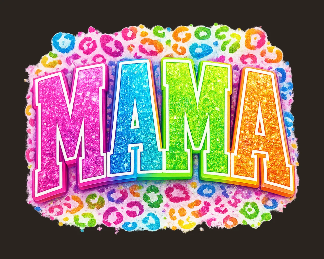 Neon Mama Distressed Varsity Design Colorful Mom Shirt contrast preview thumbnail