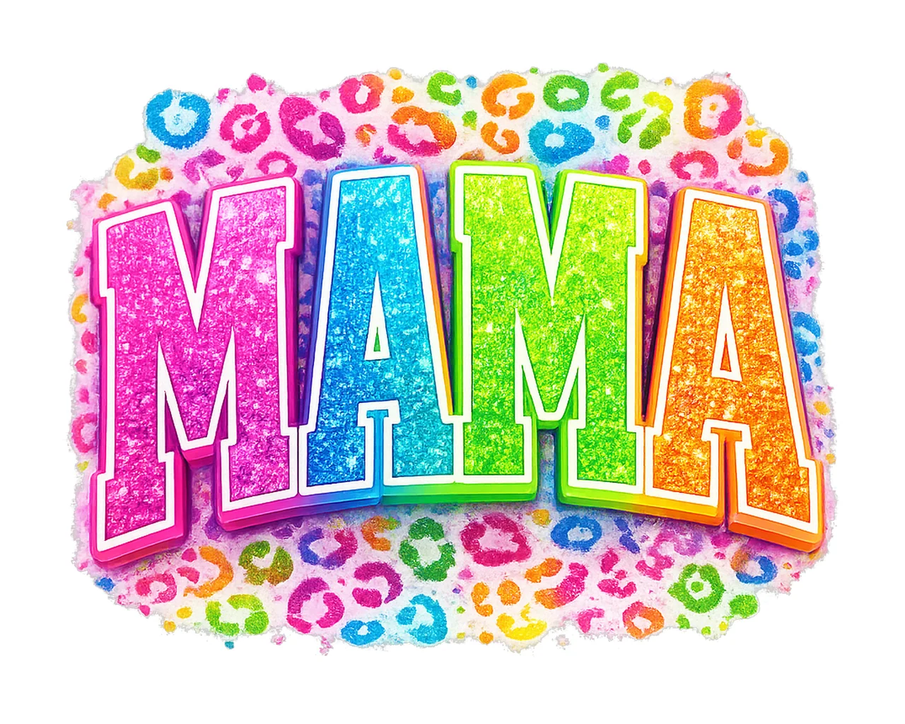 Neon Mama Distressed Varsity Design Colorful Mom Shirt