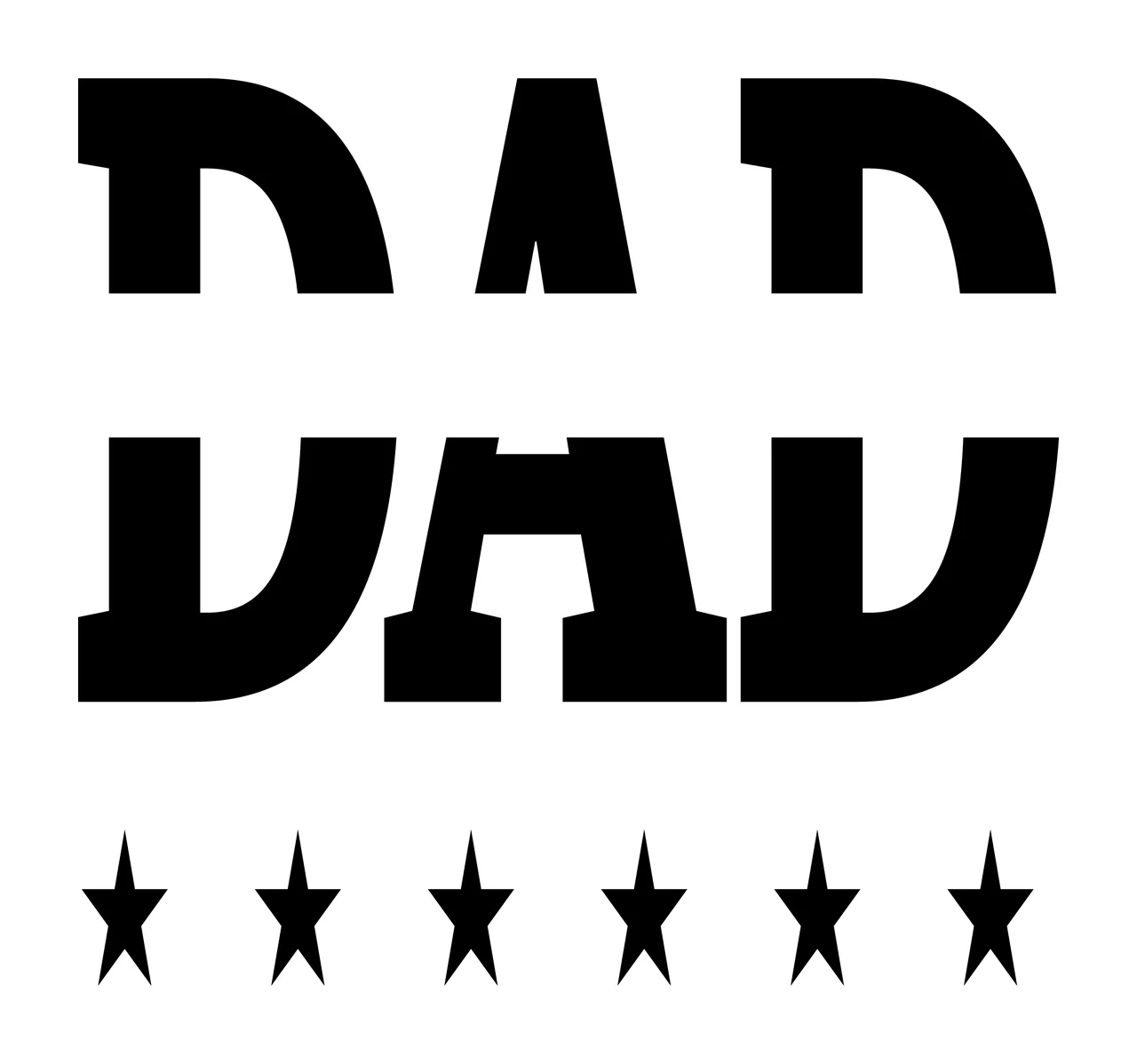 Dad Text With Stars And Star Featuring Typography
