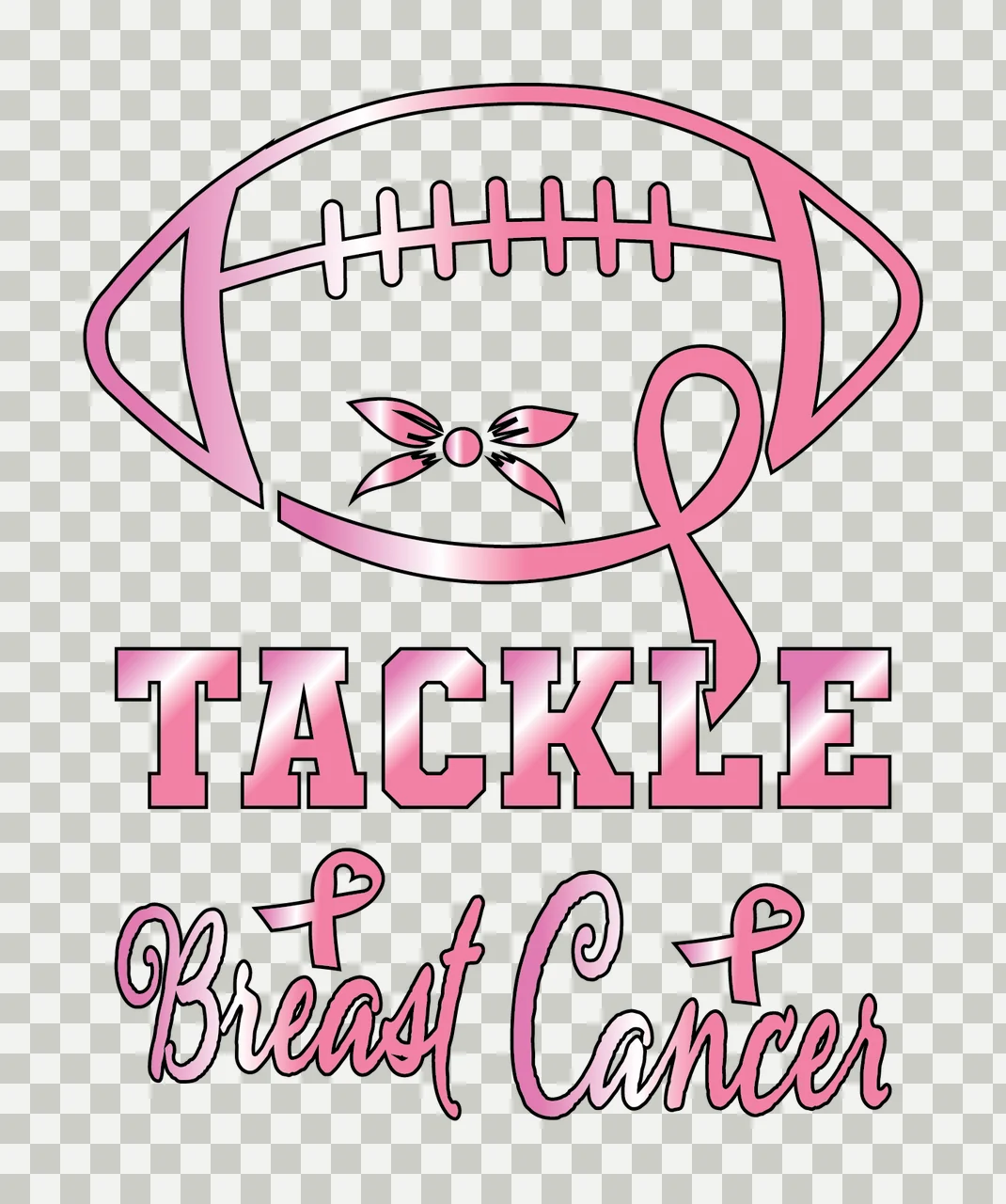 Tackle Breast Cancer Football Ribbon Design heart silhouette transparency and detail preview thumbnail