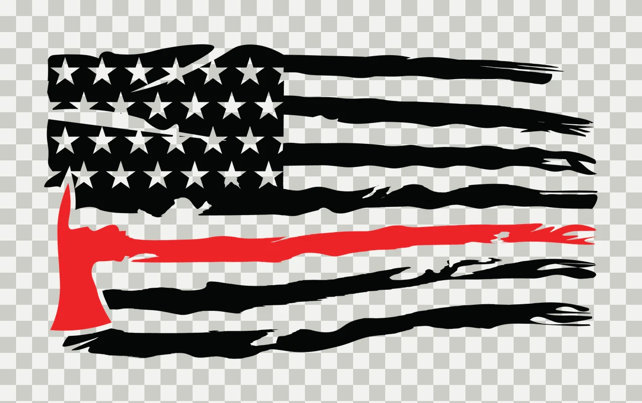 Flag Distressed American Small Silhouette Waving Stars Stripes transparency and detail preview thumbnail