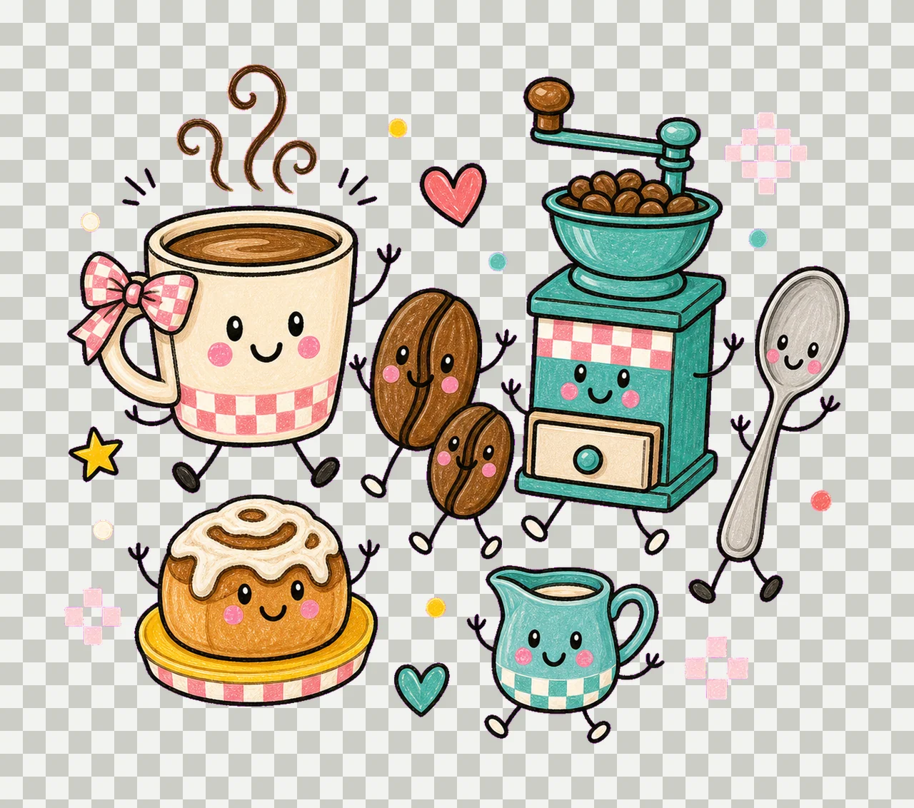 national coffee day 02 preppy checker sublimation instant transparency and detail preview thumbnail
