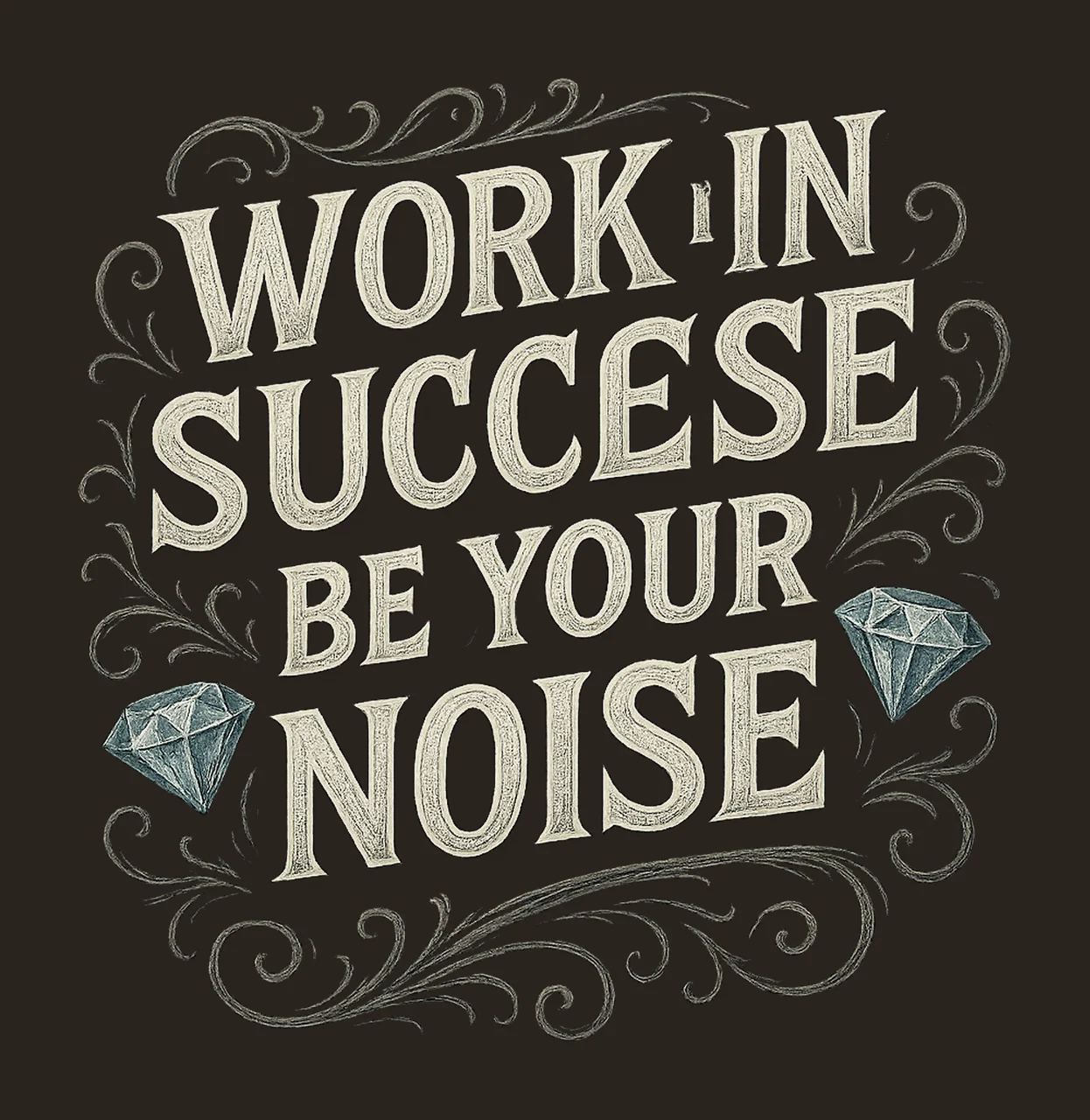 Work In Succese Be Your Noise inspirational text diamonds contrast preview thumbnail