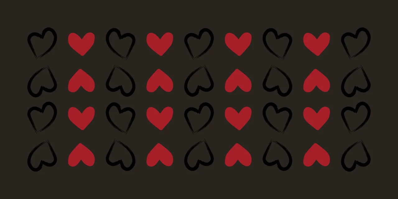 Can Glass Wrap Heart Shape Grid Pattern hand drawn black white contrast preview thumbnail