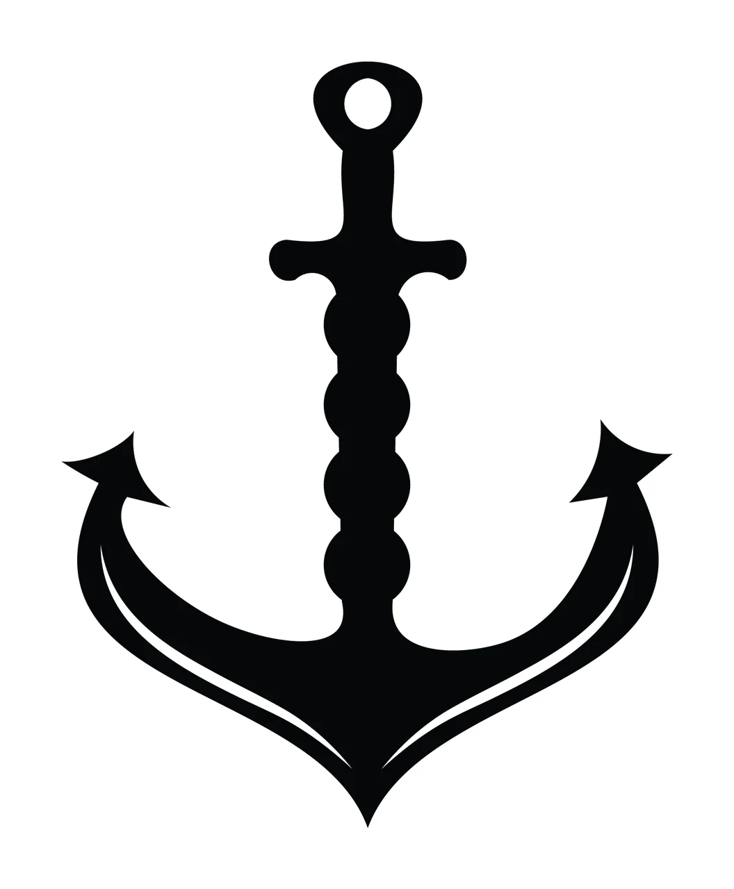 Anchor Stationary With Silhouette And Icon In Black