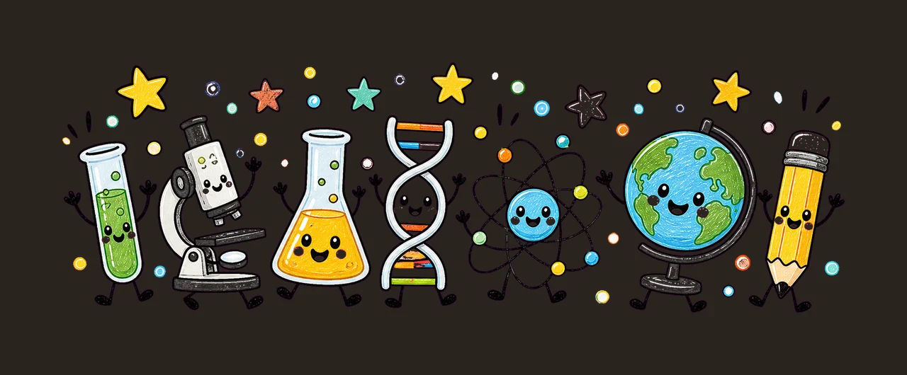 Science Teacher Doodle Characters STEM Teacher Design contrast preview thumbnail