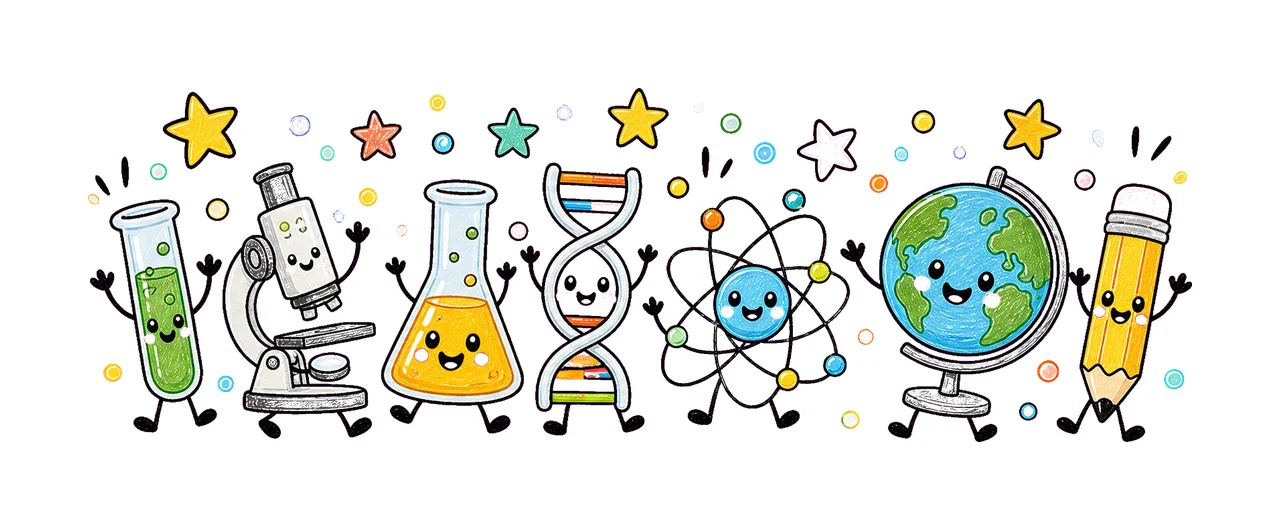 Science Teacher Doodle Characters STEM Teacher Design