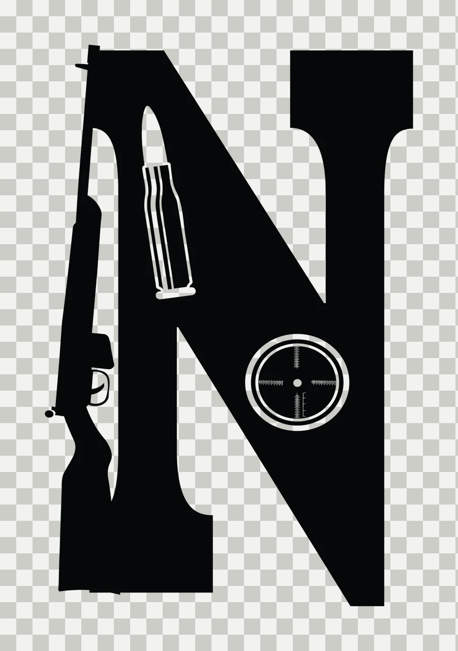 Gun Alphabet Character 04 scalable logo design icon transparency and detail preview thumbnail