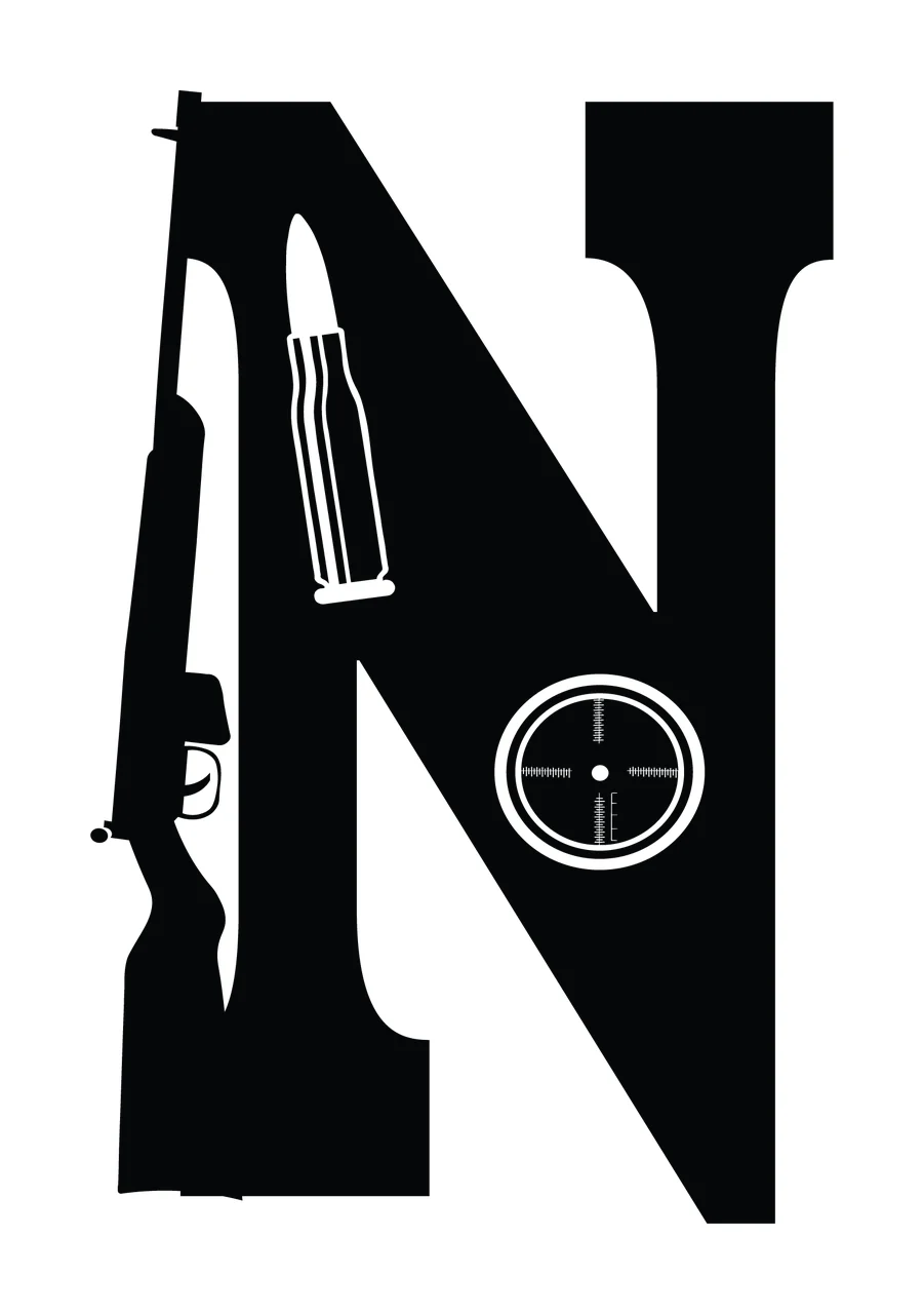 Gun Alphabet Character 04 scalable logo design icon