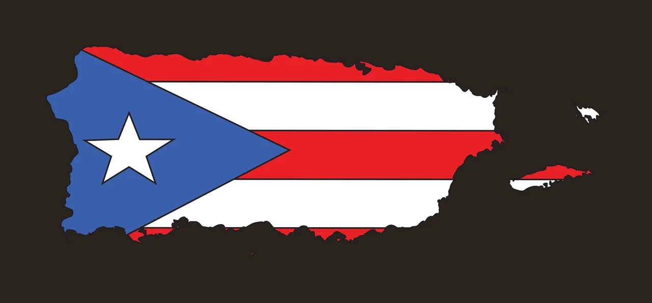 Puerto Rico Island Map Silhouette mapping main landmass islets contrast preview thumbnail