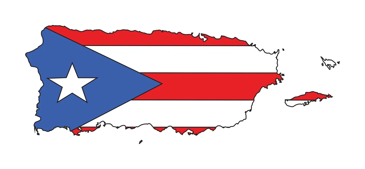 Puerto Rico Island Map Silhouette mapping main landmass islets