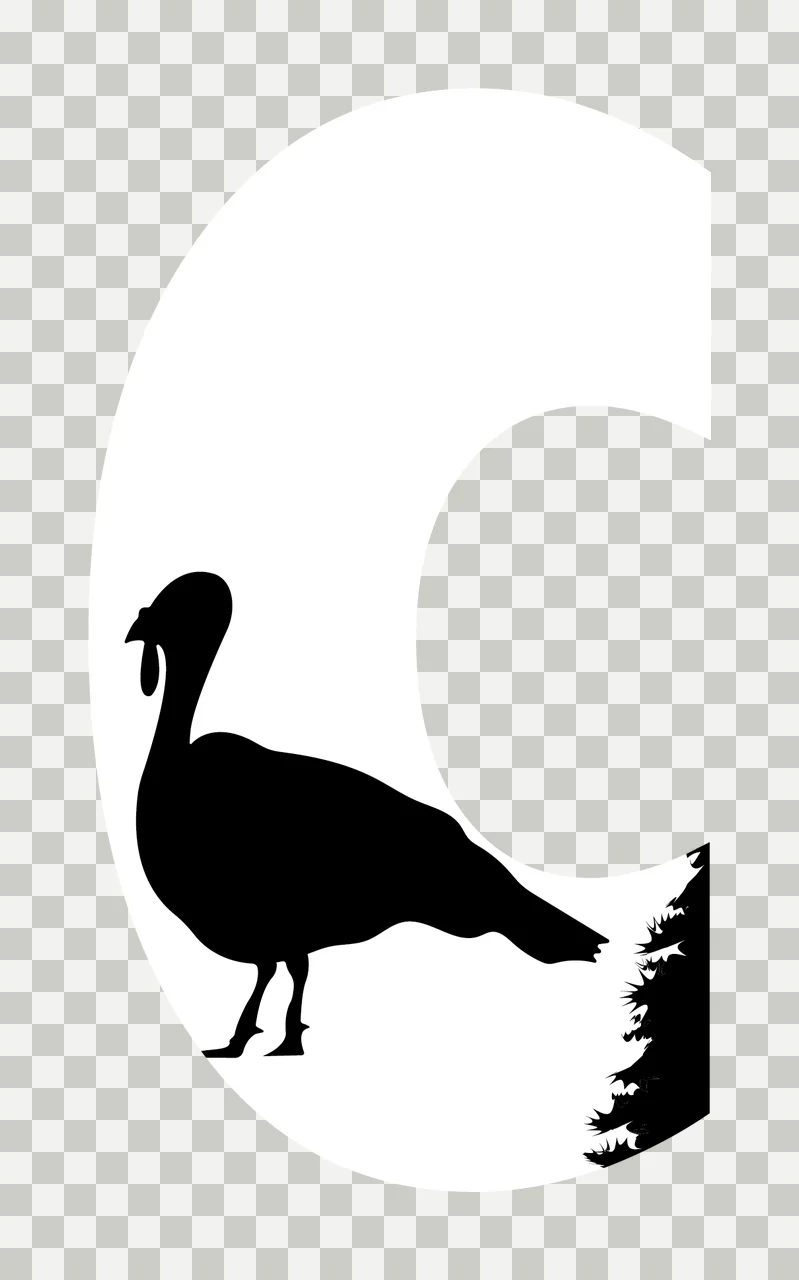 Can Glass Wrap Turkey Silhouette With Pine Tree transparency and detail preview thumbnail