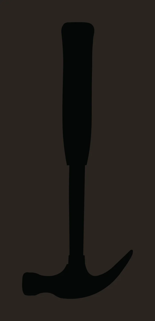 Black Silhouette Of A Claw Hammer On Plain Stationary handle contrast preview thumbnail