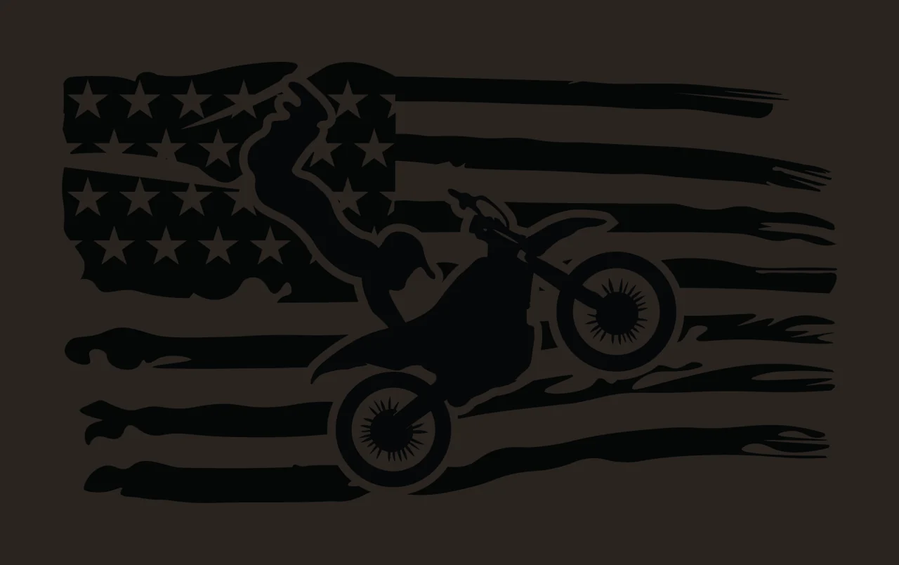Motorcyclist Performing Stunt On Flag motorcycle stars and stripes contrast preview thumbnail