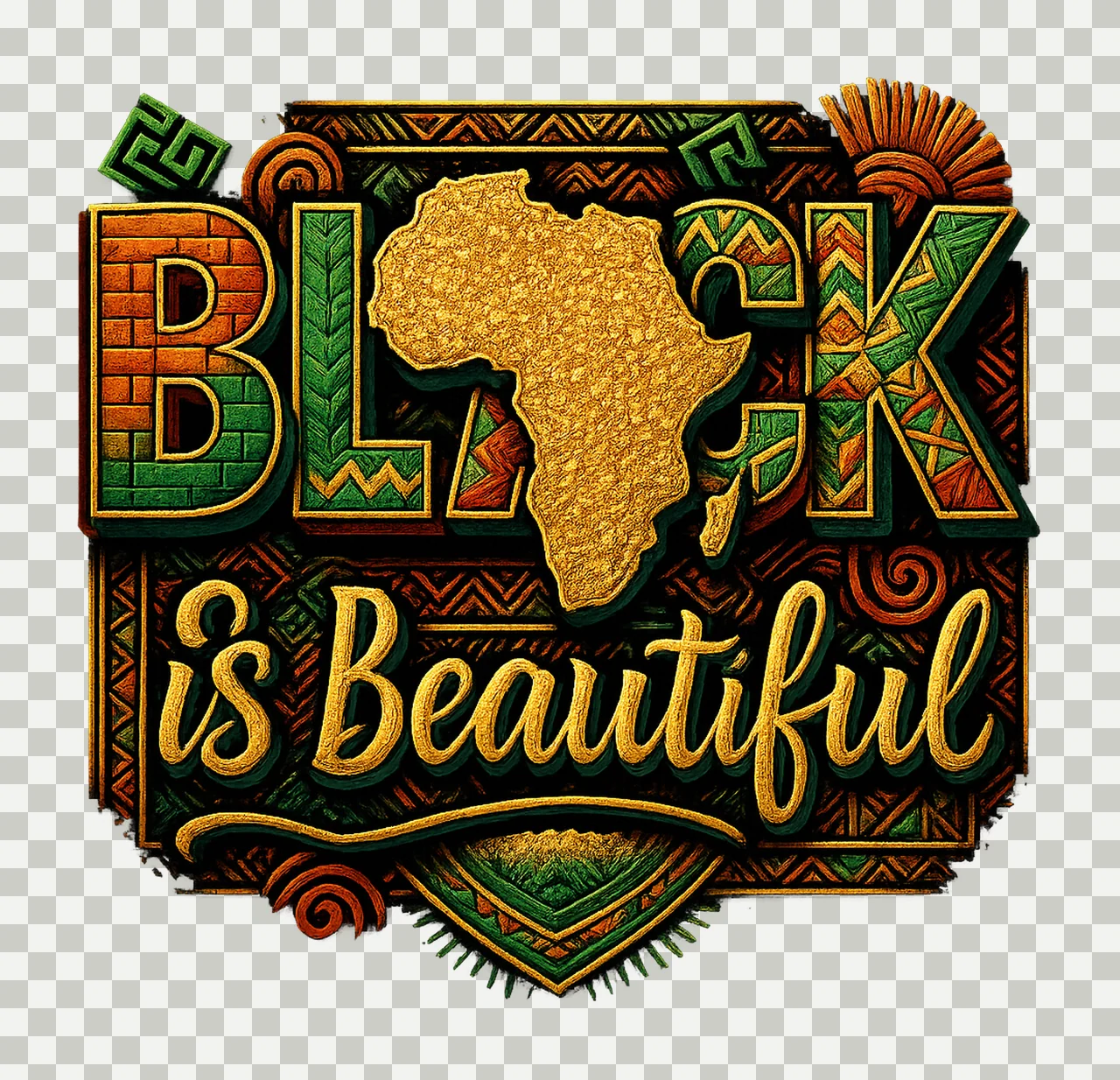 Black Is Beautiful Black History Month Design Melanin Afro transparency and detail preview thumbnail