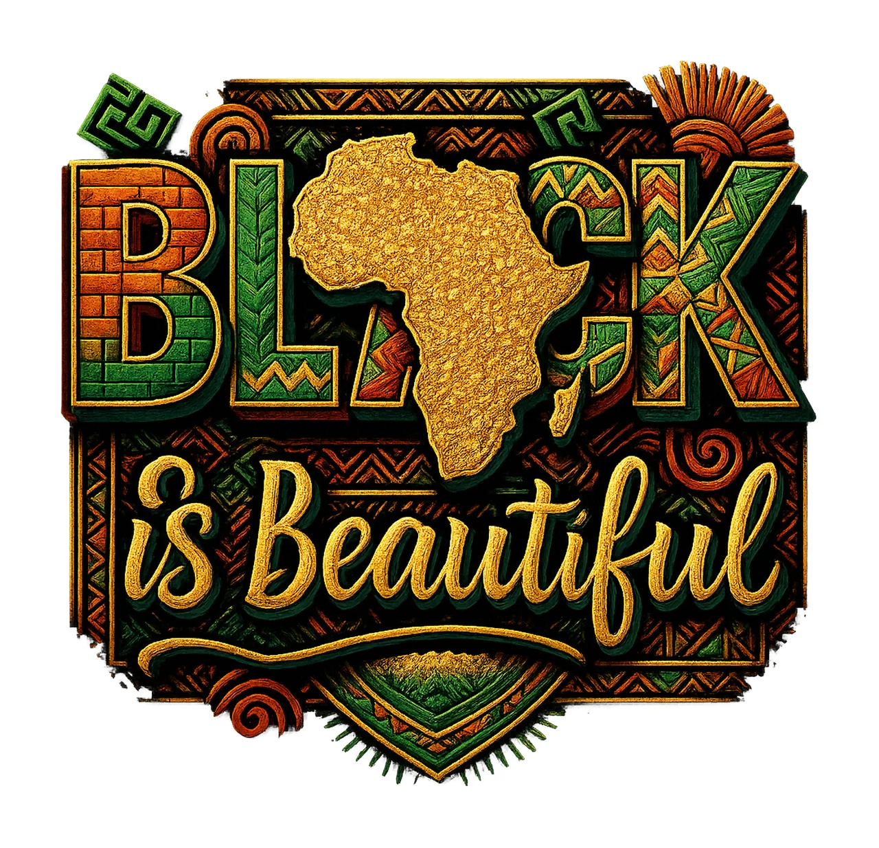 Black Is Beautiful Black History Month Design Melanin Afro
