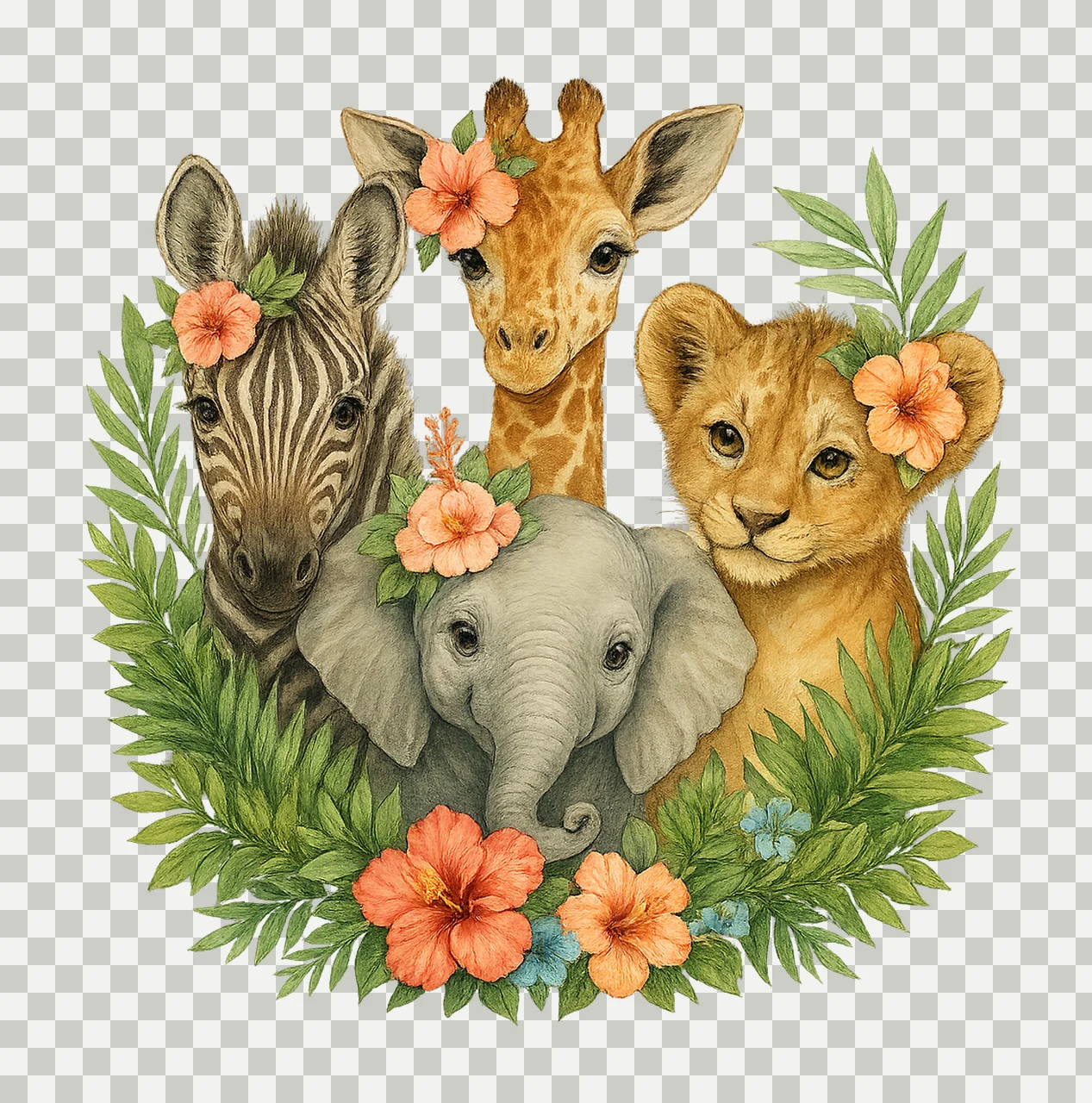 Safari animals Jungle animals Artwork Wild animals transparency and detail preview thumbnail