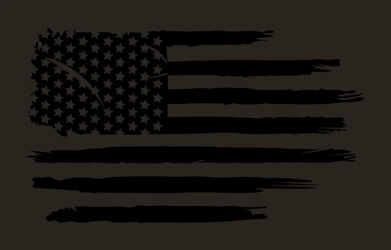 Black Flag American Horizontal Brush Patch displaying stars contrast preview thumbnail