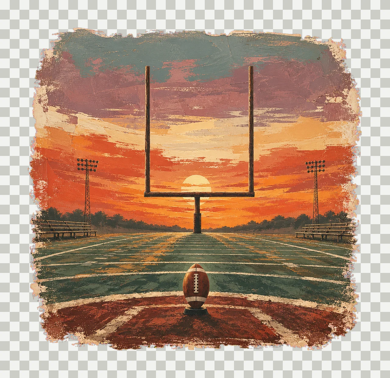 Football Mom Sunset Shirt Club Stripes Coastal Variation A transparency and detail preview thumbnail