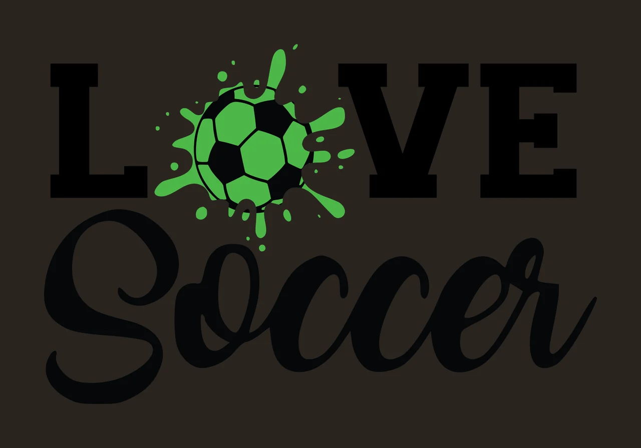 Love Soccer Black Text With A Central Ink and splatter white contrast preview thumbnail