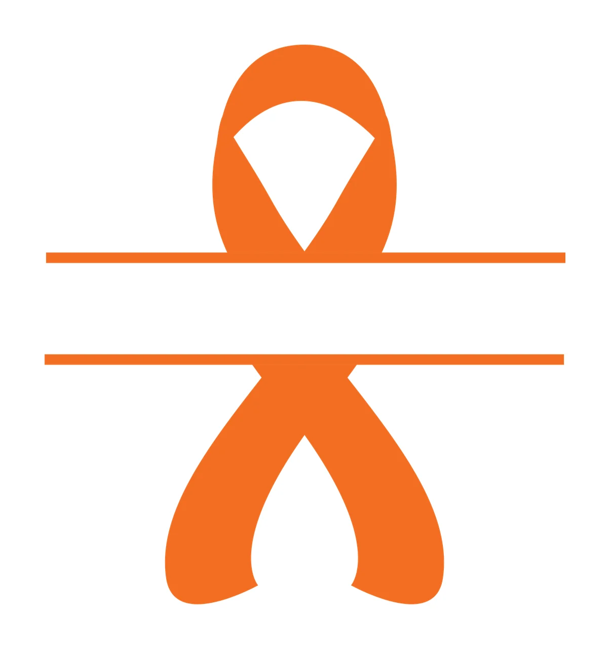 Awareness Black Ribbon With A Horizontal White Rectangular rectangle