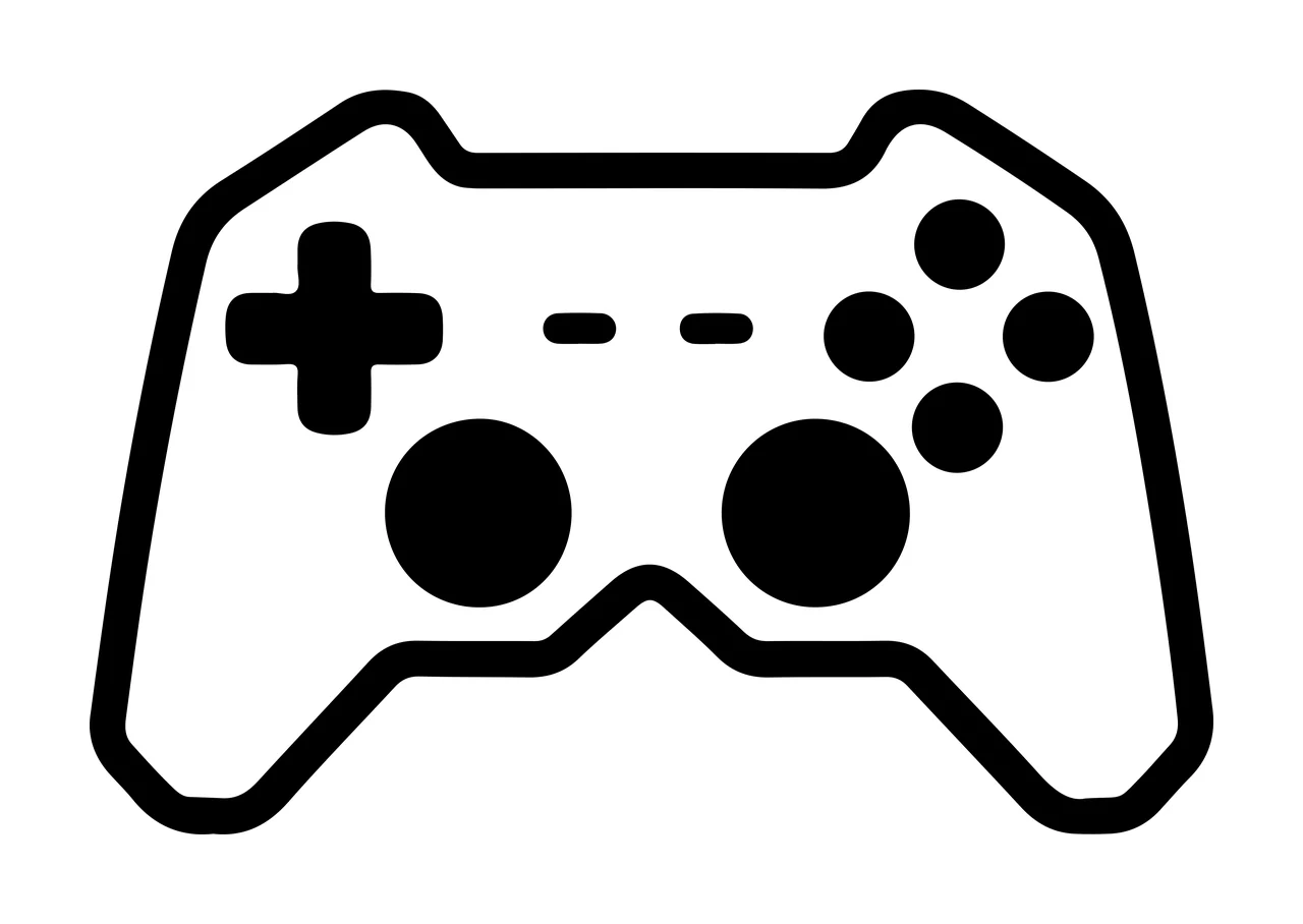 Minimalist Black Outline Icon Of A Classic Handheld gaming controller