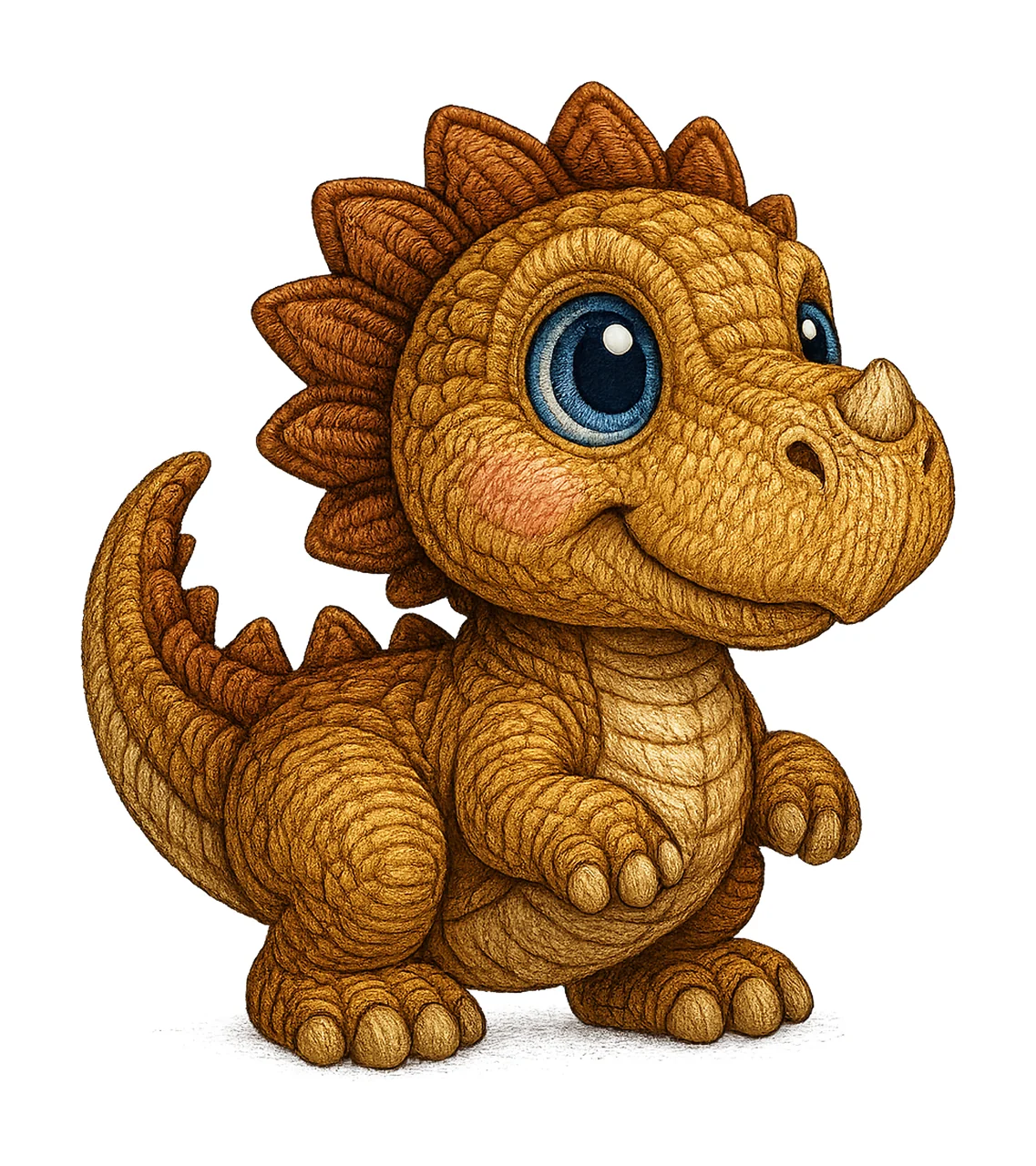 Chenille Rex Dinosaur Embroidery Effect Cute Dino Artwork