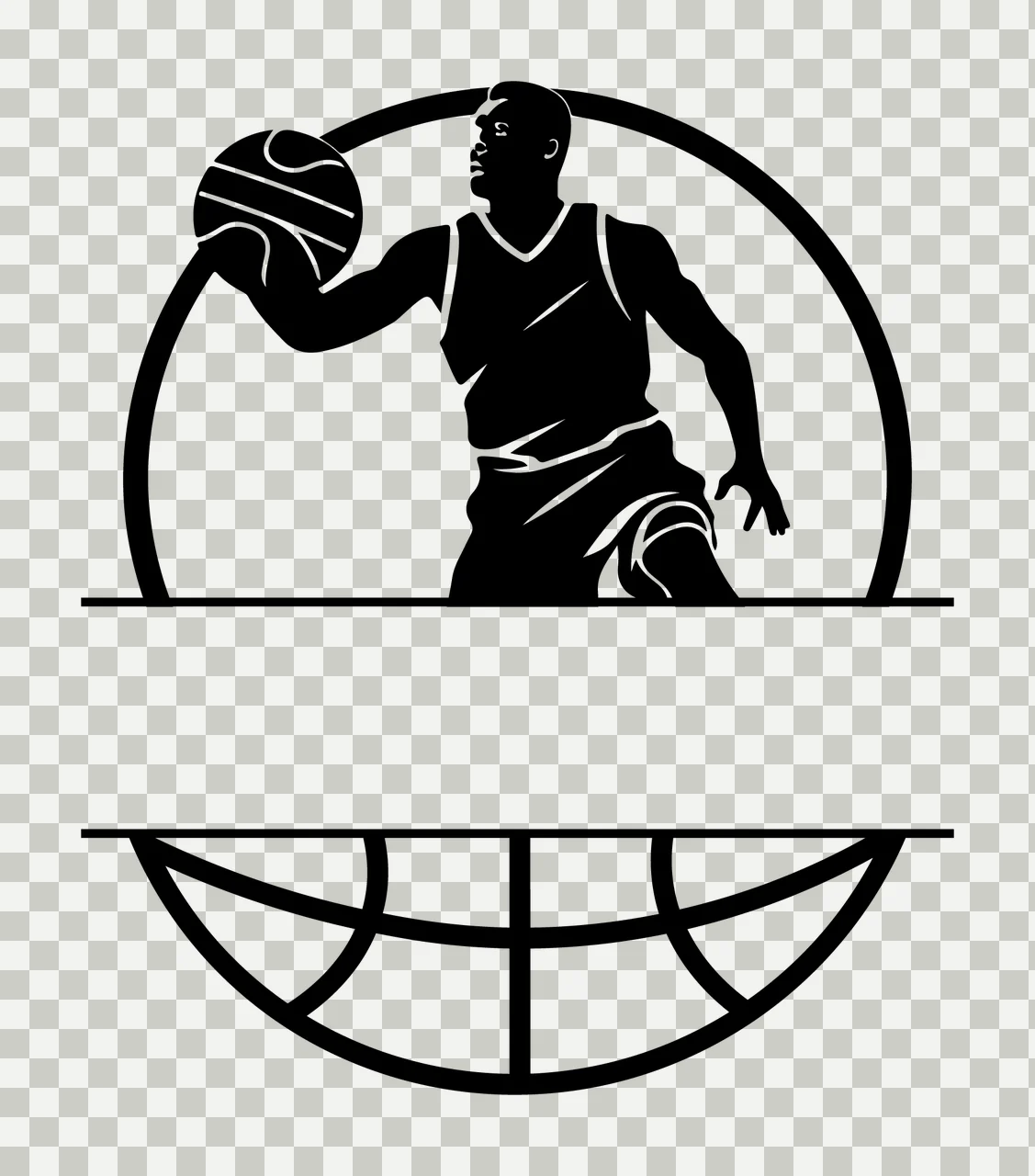 Can Glass Wrap Basketball Player Holding Ball transparency and detail preview thumbnail