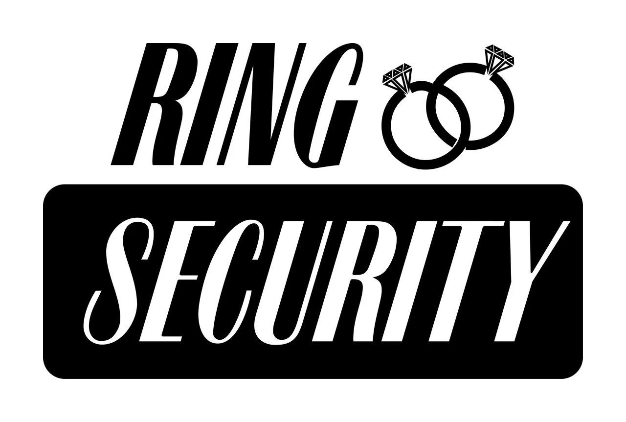 Ring Security Text With Two Rings graphic diamond black white