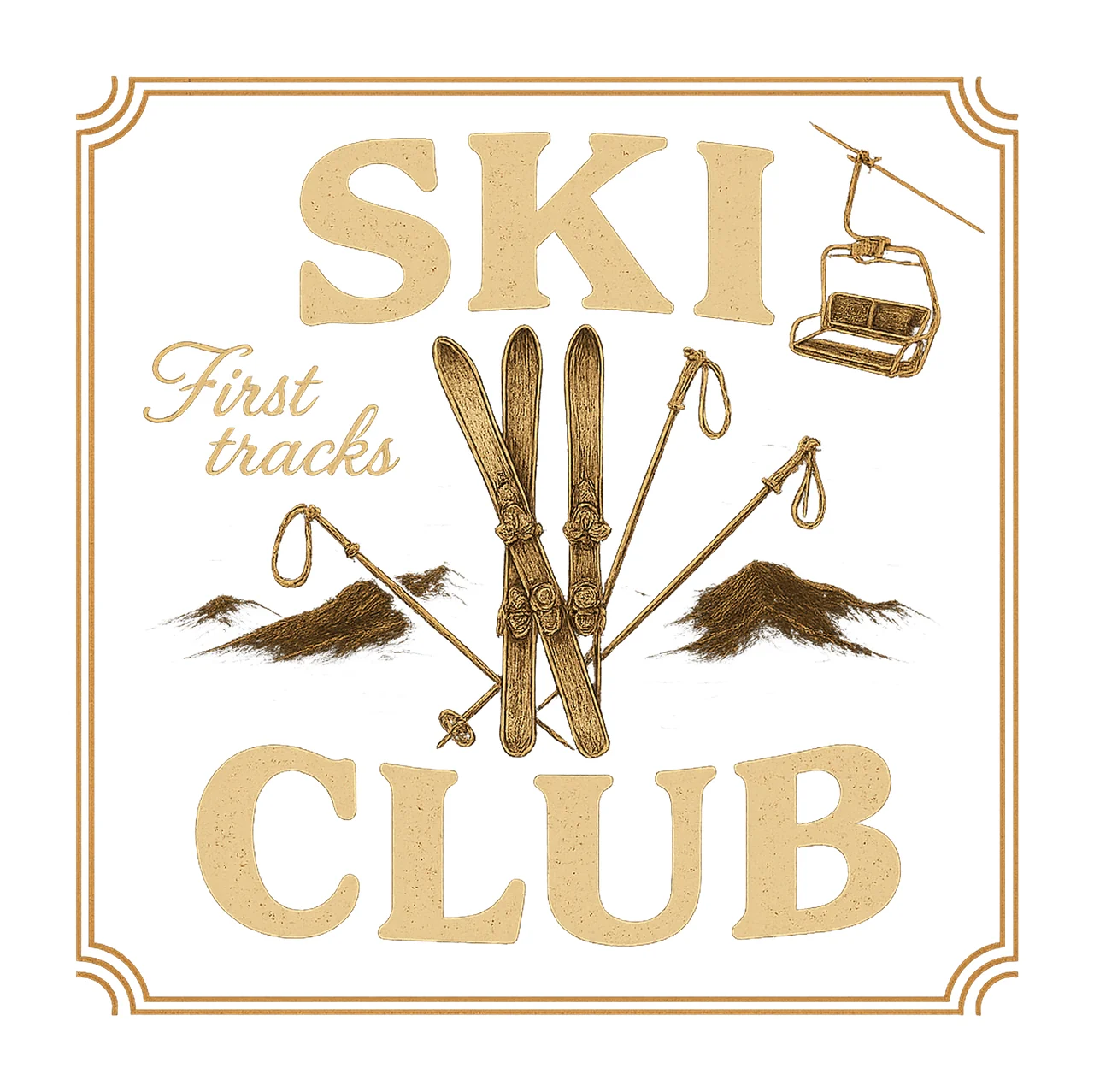 Ski Club Winter Holiday Shirt Retro Winter Design Skiing