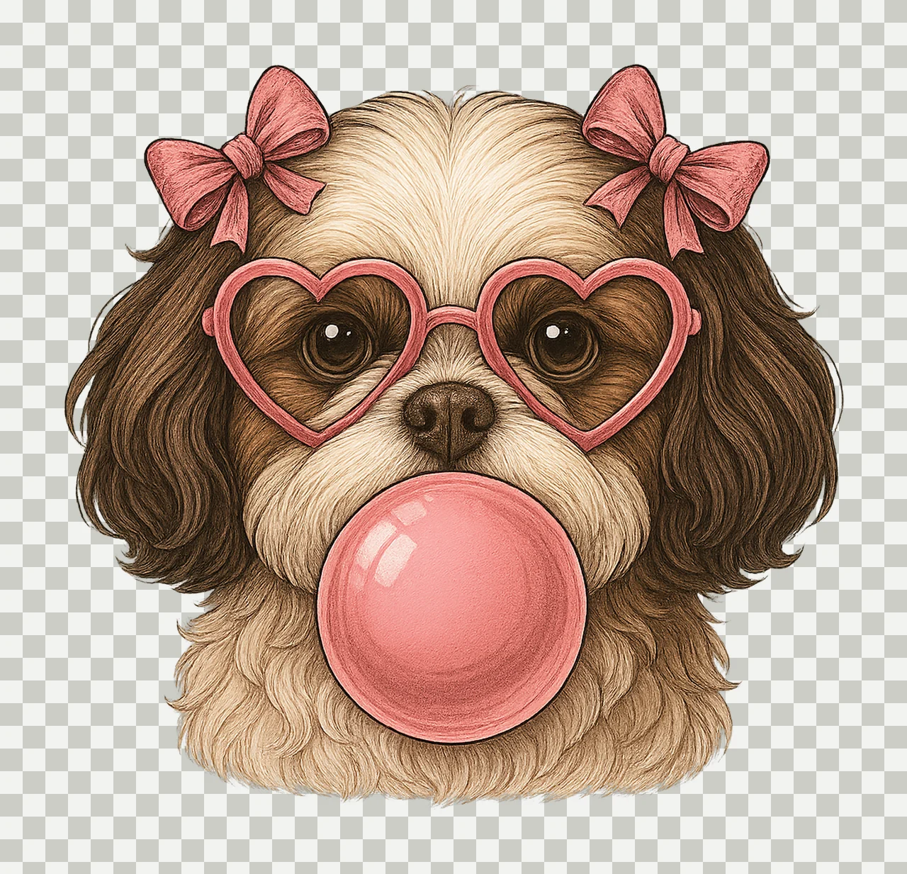 Shih Tzu Valentine Dog Mom Shirt Design Cute Dog Blowing transparency and detail preview thumbnail