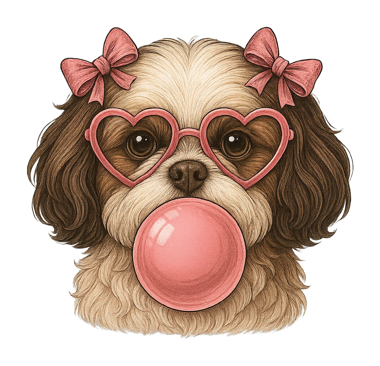 Shih Tzu Valentine Dog Mom Shirt Design Cute Dog Blowing