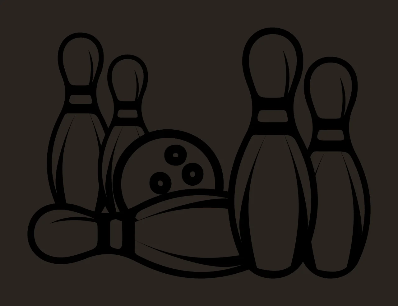 Bowling Pins With Ball And Pin contrast preview thumbnail
