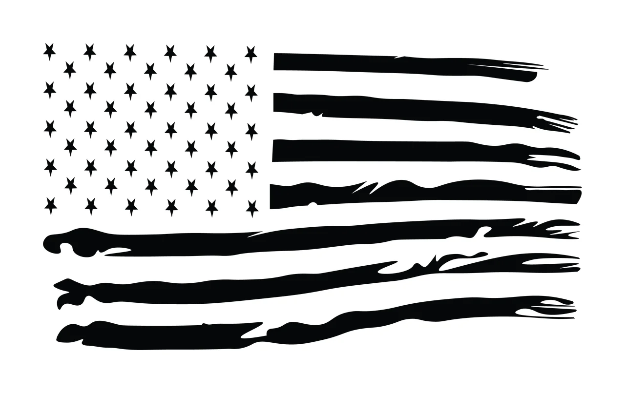 Flag Stars Distressed American Silhouette Design waving stripes