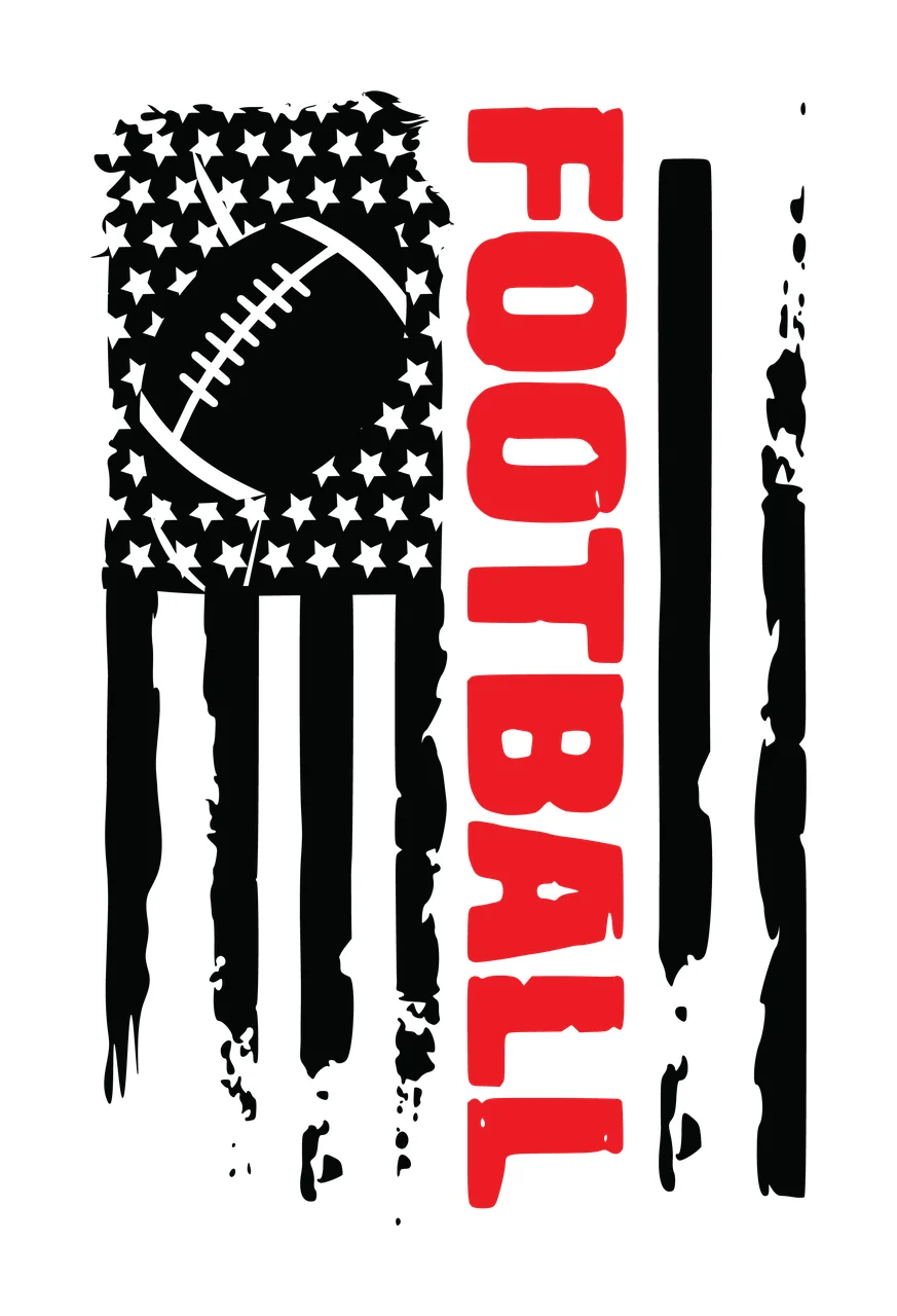 Football Flag Distressed Graphic Symbol stars stripes black