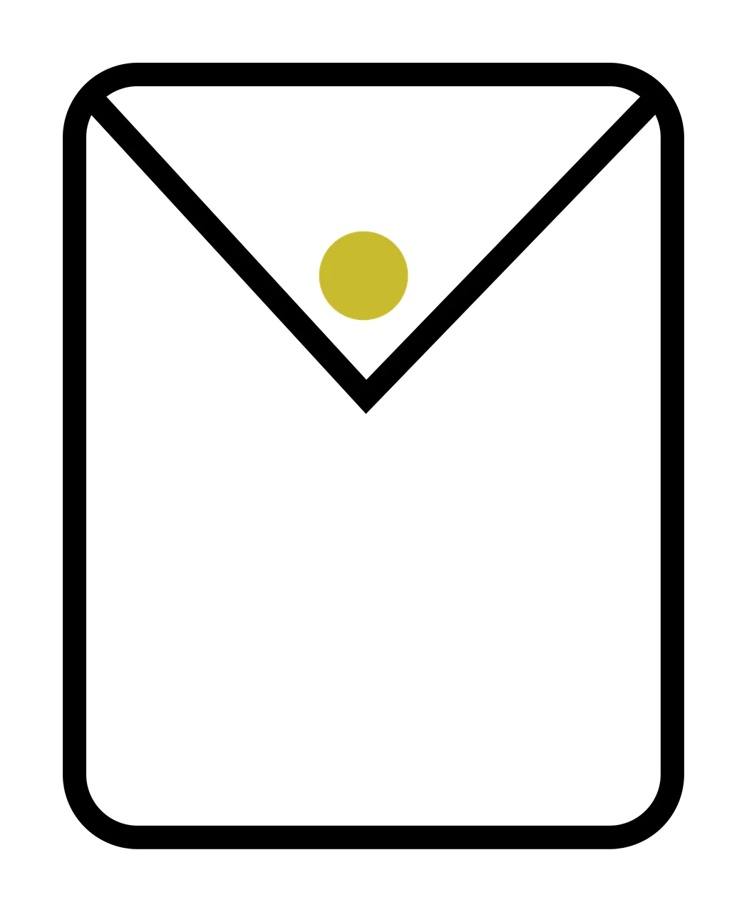 Graphic Mail Envelope Icon With Rounded Corners button iconography