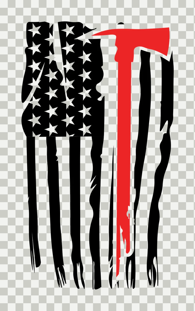 Flag American With Axe Graphic stripes stars silhouette black transparency and detail preview thumbnail